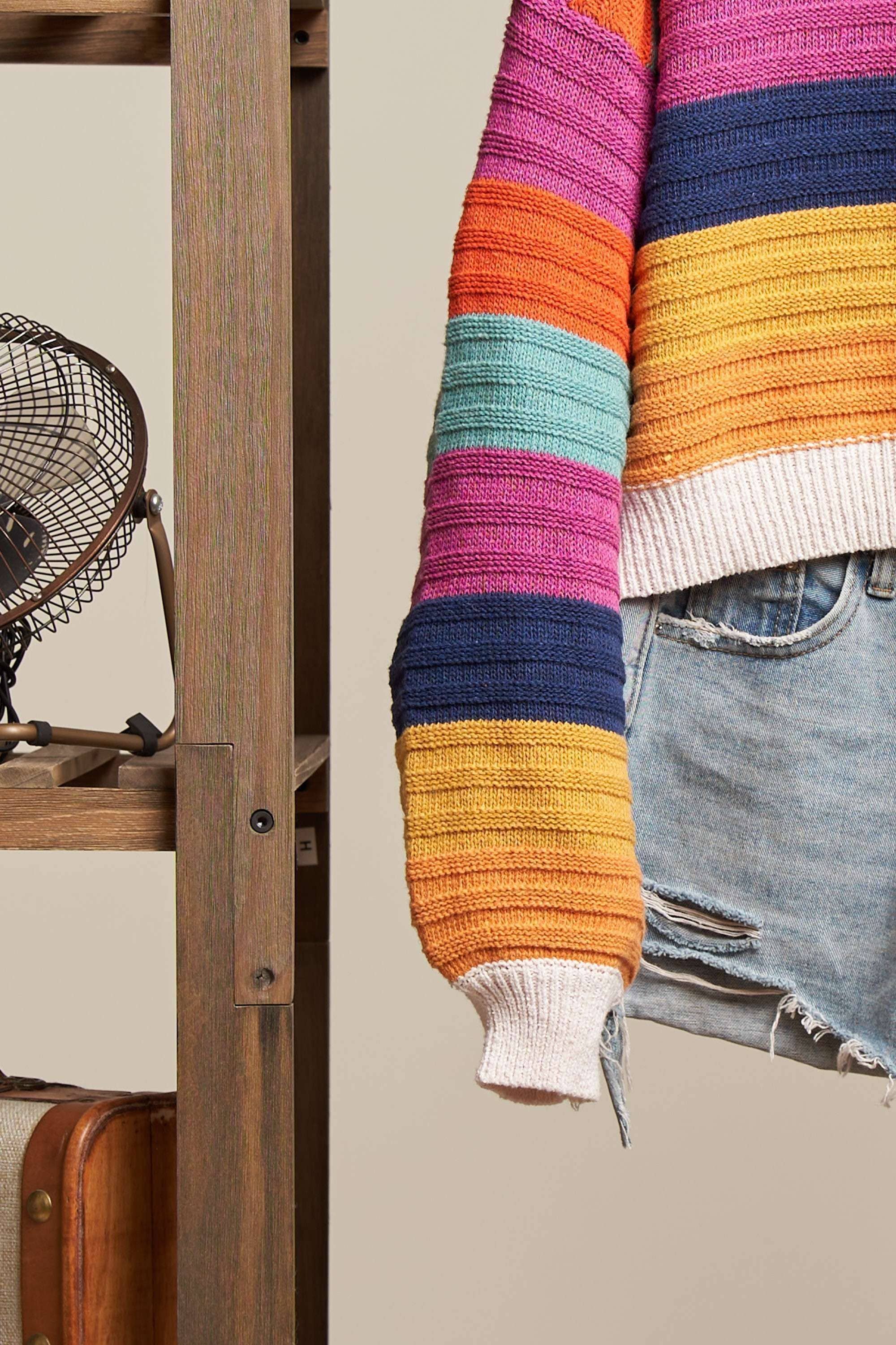 Mello. - Wholesale Knit Sweater - Women's - Multi Color Stripe Sweater6