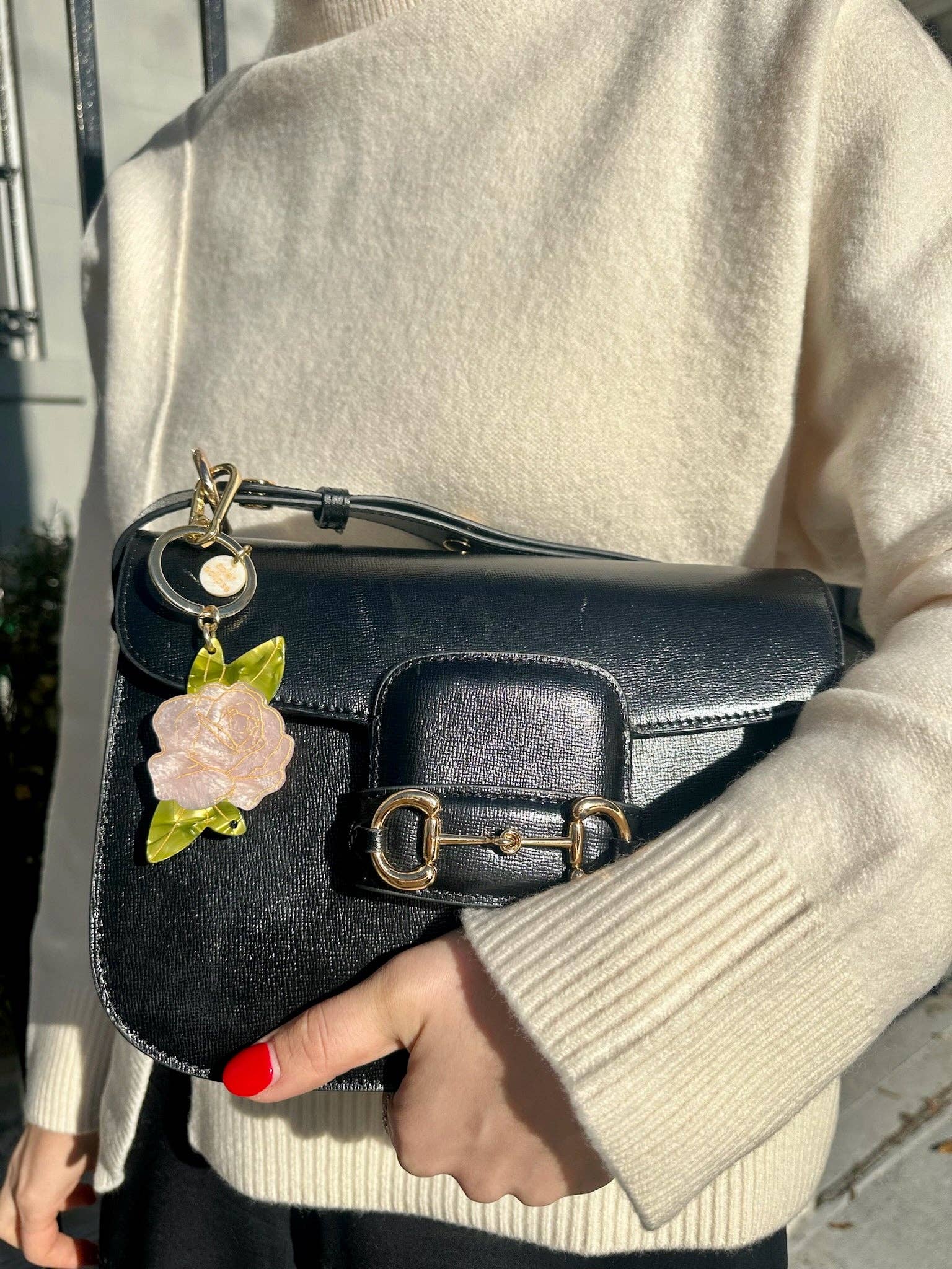 Solar Eclipse - Wholesale Keychain - Women's - Hand-painted Rose Bag Charm + Keychain | Eco-Friendly 8