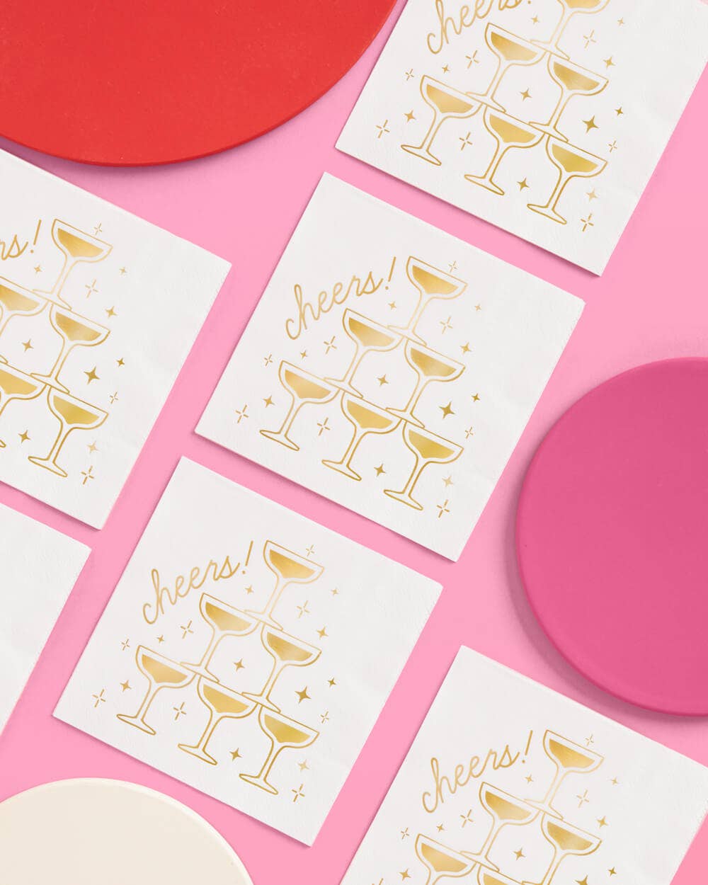 xo, Fetti - Vente Serviettes jetables - Serviettes Cheers Or - 50 serviettes en papier métallisé Réveillon du Nouvel An NYE 20263