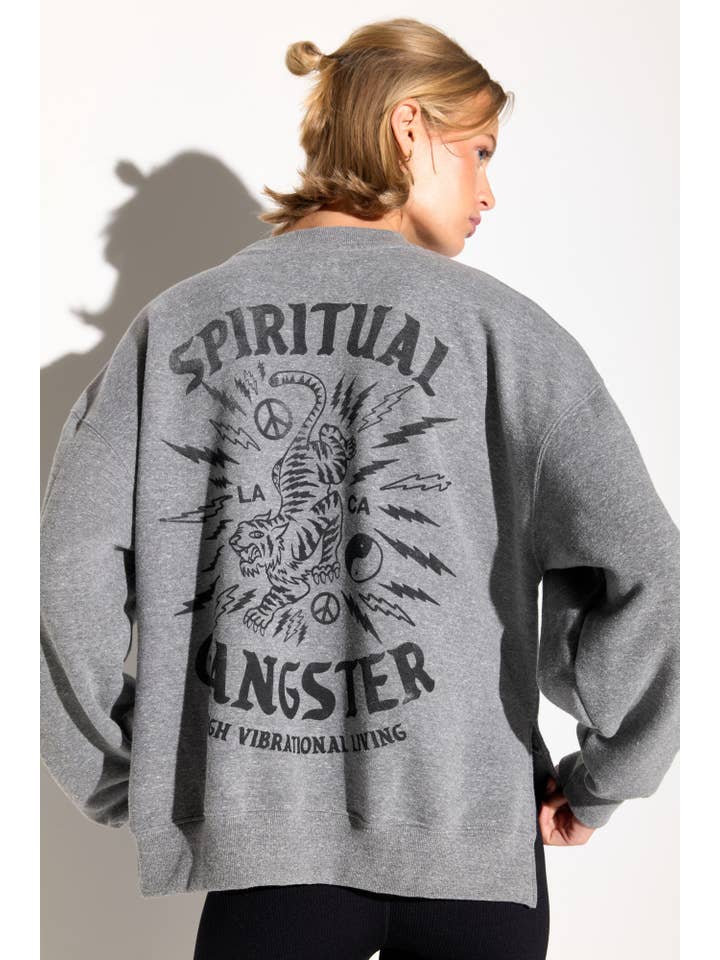 HEATHER GREY El Tigre Bex High-Low Crew for wholesale on Faire4