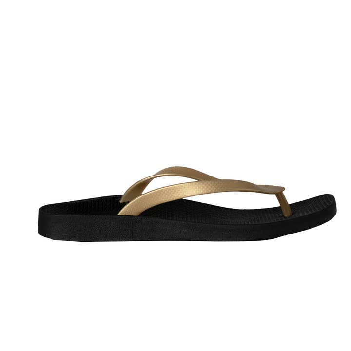 axign - Wholesale Flip Flops – Women’s - Archline Breeze Orthotic Flip Flops – Black/Gold4