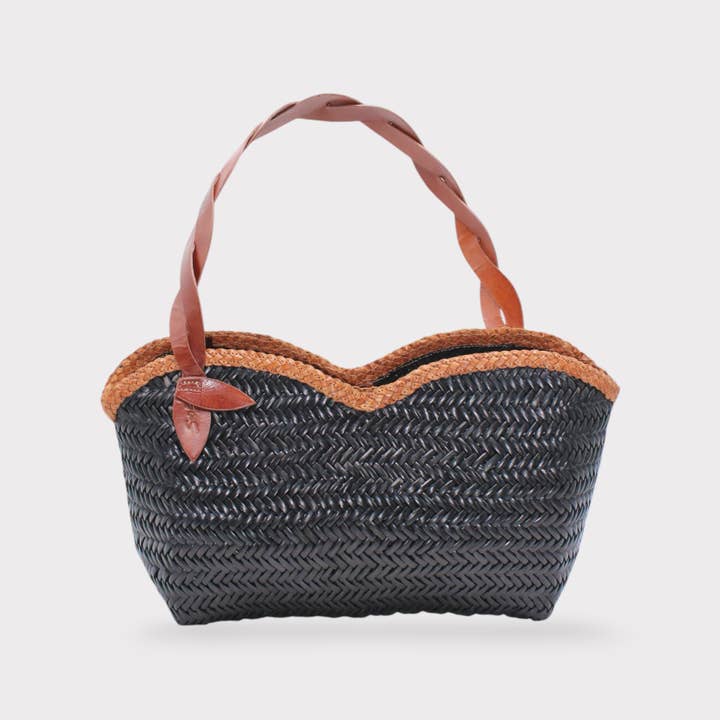 Léafa - Handwoven Shoulder Bag Brown & Black for wholesale by Sook Stainable