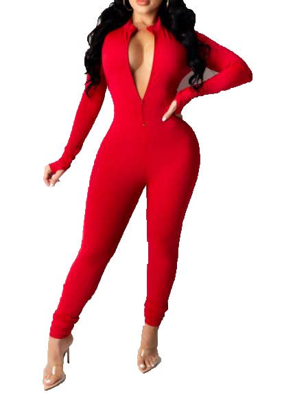 Jour – Engroshandel Jumpsuit - Dame – Jumpsuit til kvinder i nylonblanding med lynlås foran DT21341