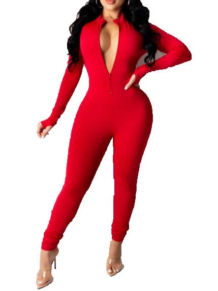 Jour – Engroshandel Jumpsuit - Dame – Jumpsuit til kvinder i nylonblanding med lynlås foran DT21341