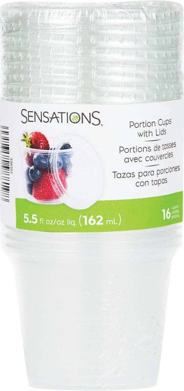 Bulk Party Decor - Wholesale Disposable Cup - Clear 5.5 oz Portion Cups with Lids, 16/Pkg2