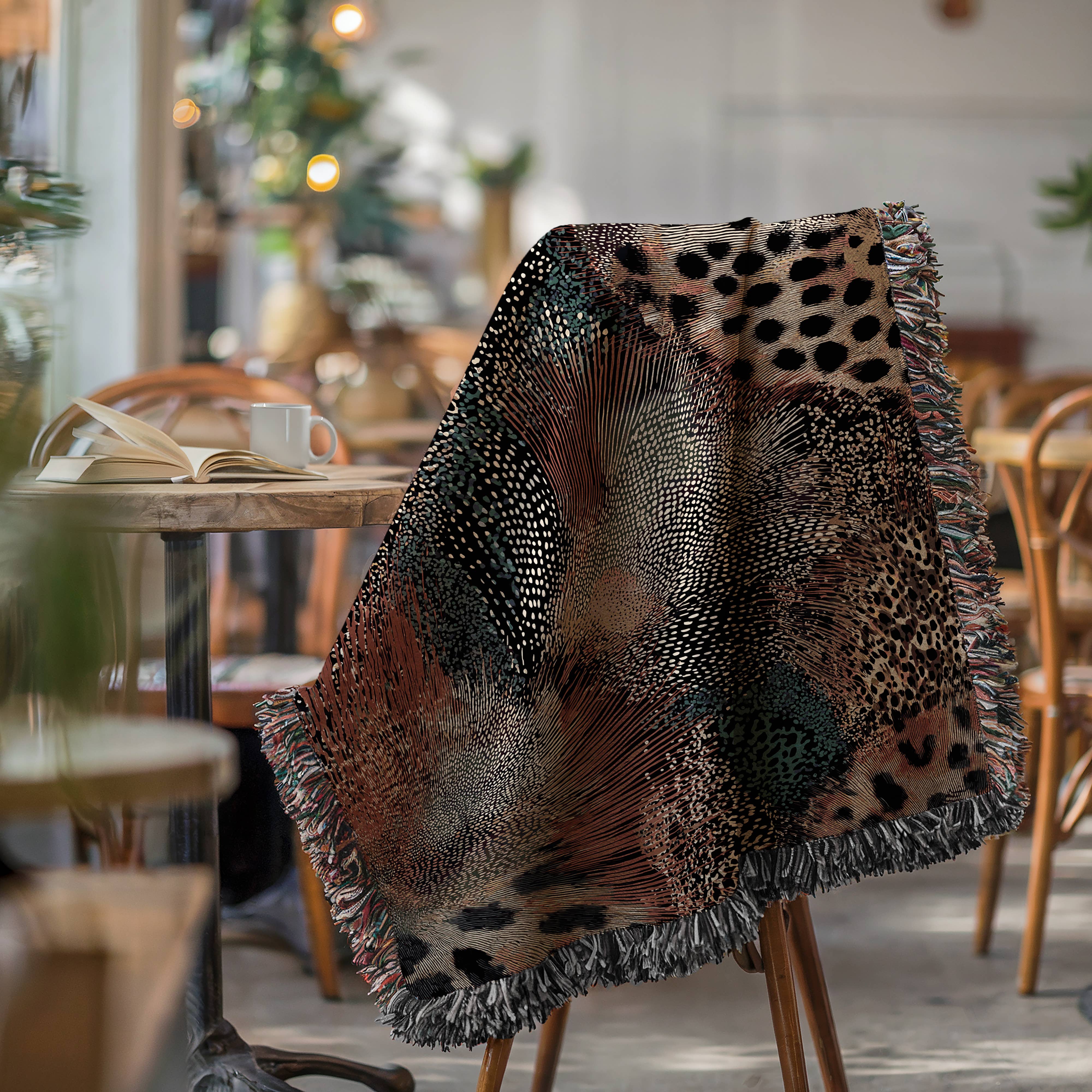 CasaIuliia - Venta al por mayor Mantas de sofá - Manta de declaración con estampado animal – Acento moderno de safari para el hogar2