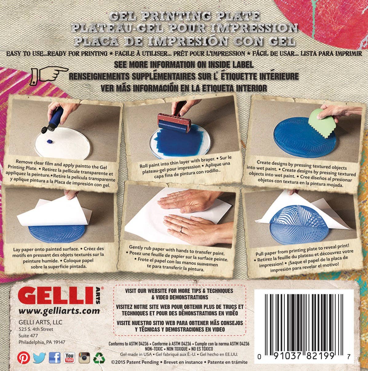 Gelli Arts - Wholesale DIY Craft Kit - 4” Round Gelli® Printing Plate1