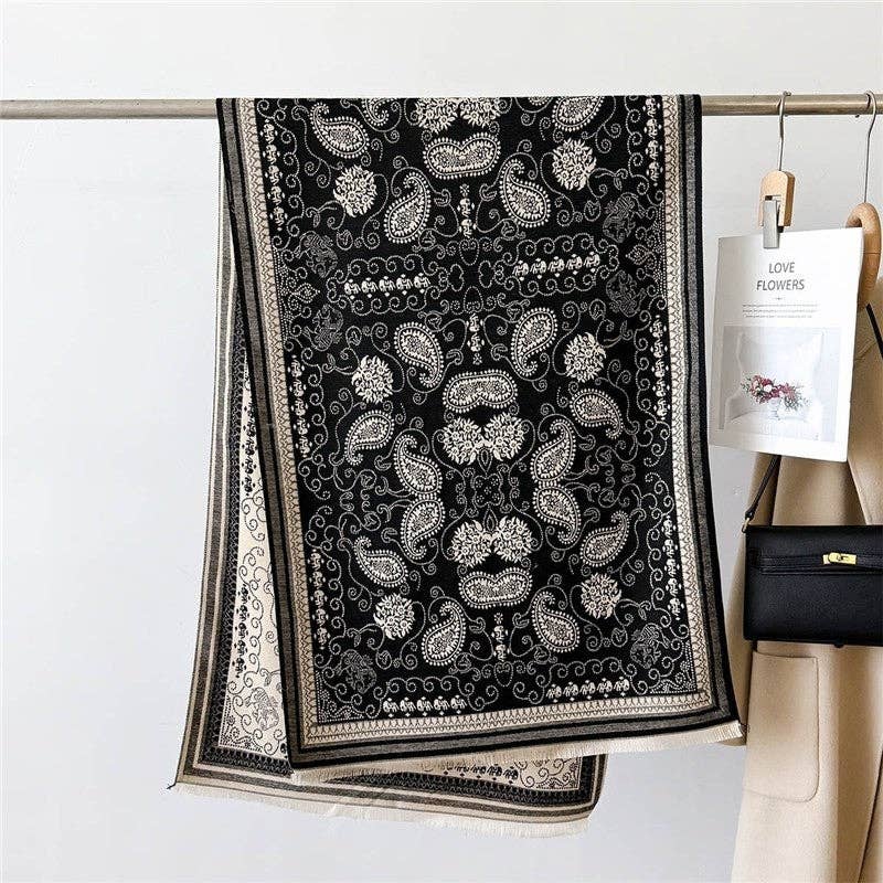 Ekartini - Wholesale Scarf - Women's - Women's Double-Sided Camellia Scarf   Chanel-Style Elegant Warm Neck Warmer Shaw5