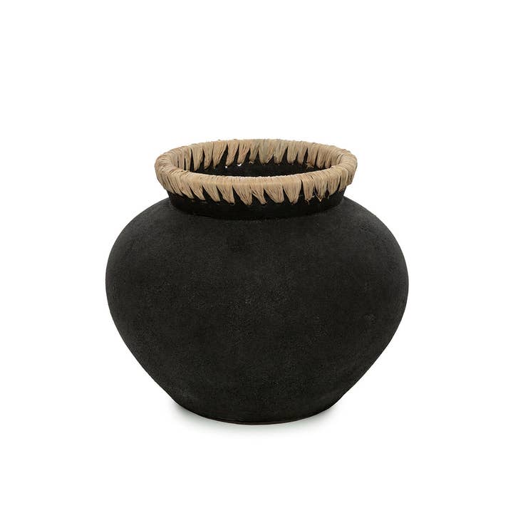 The Styly Vase - Black Natural - M for wholesale by Bazar Bizar Living