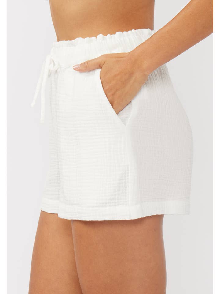 Lovestitch - Wholesale Shorts - Women's - Drawstring Cotton Shorts with Pockets