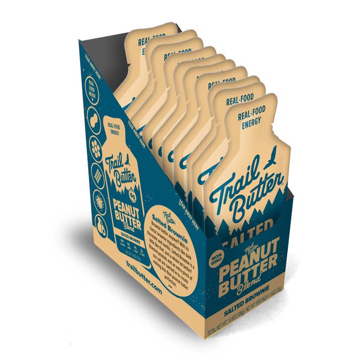 Trail Butter | Nut Butters & Granolas - Wholesale Nut Butter - Salted Brownie Premium Peanut Butter - (12) 1.15oz Packets