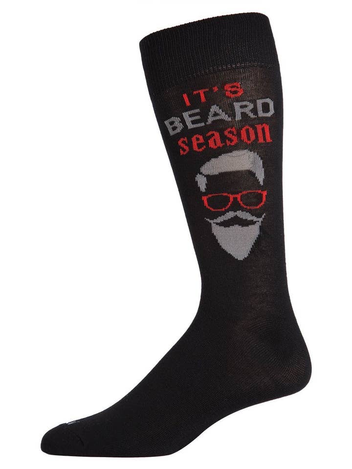 MeMoi It's Beard Season Bamboo Blend Men's Crew Socks for wholesale by Infinity Classics International Inc.