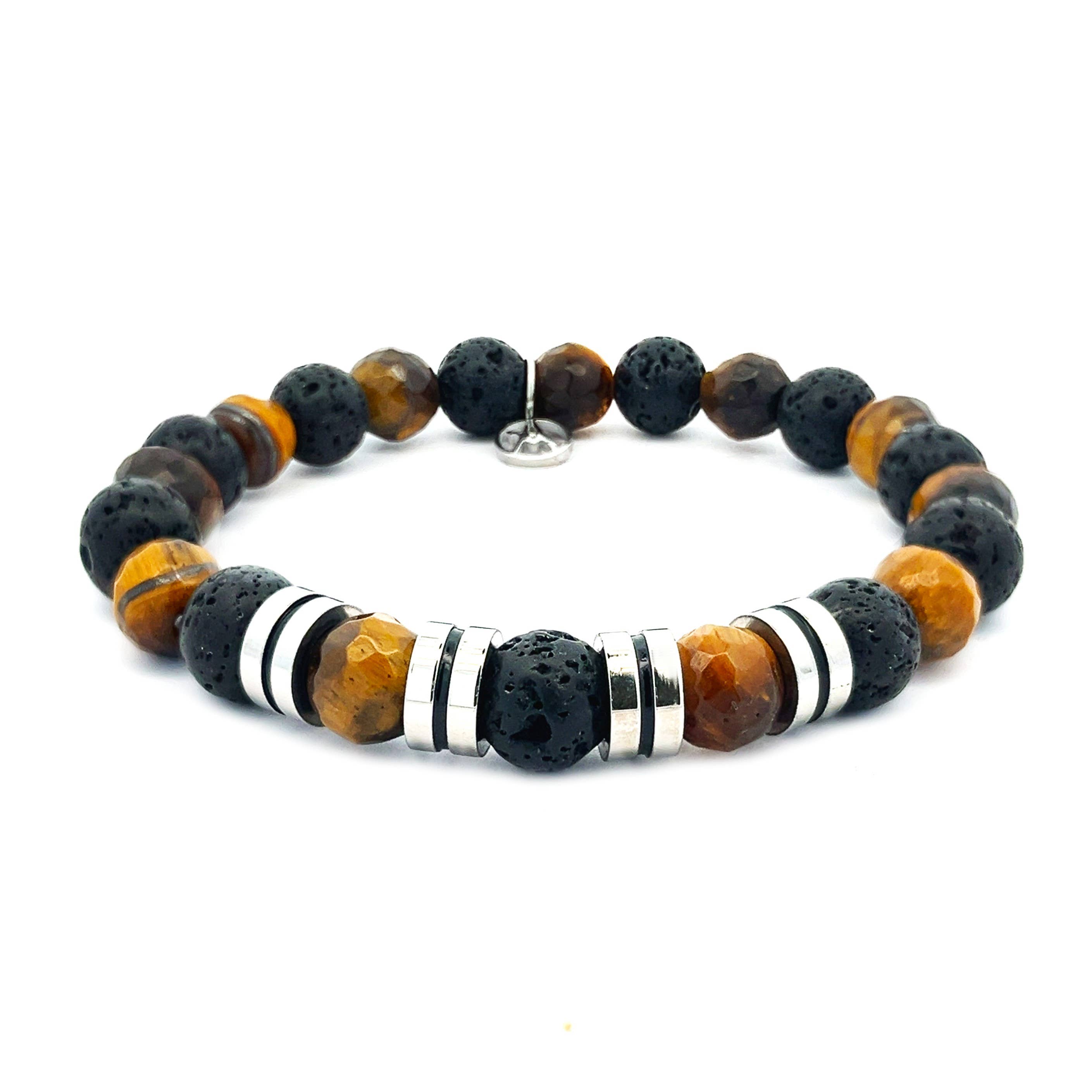 AMORINO SRL - Wholesale Beaded Bracelet - MEN'S BRACELET WITH STONE BEADS - KM23984E611/612/6131
