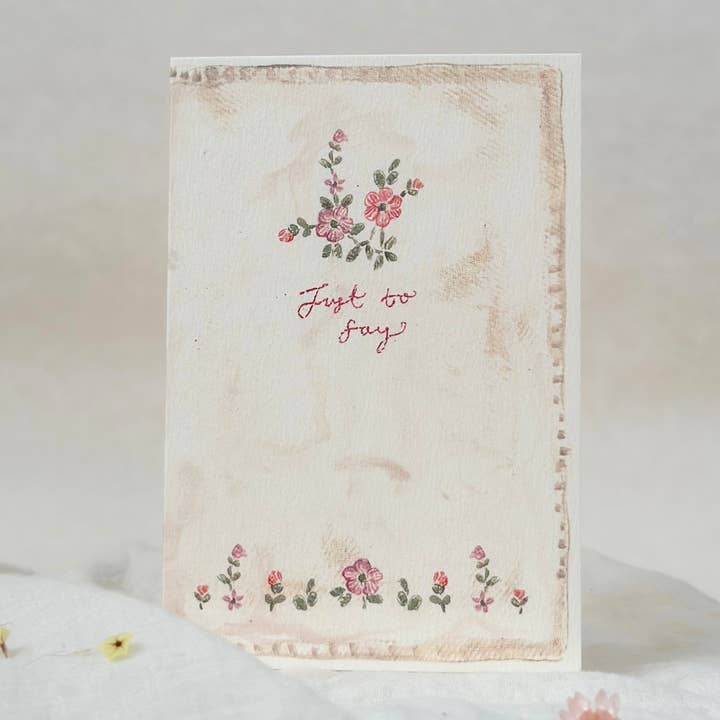 Sophie Amelia Creates – wholesale Everyday greeting card – Just to say - embroidered note book card0