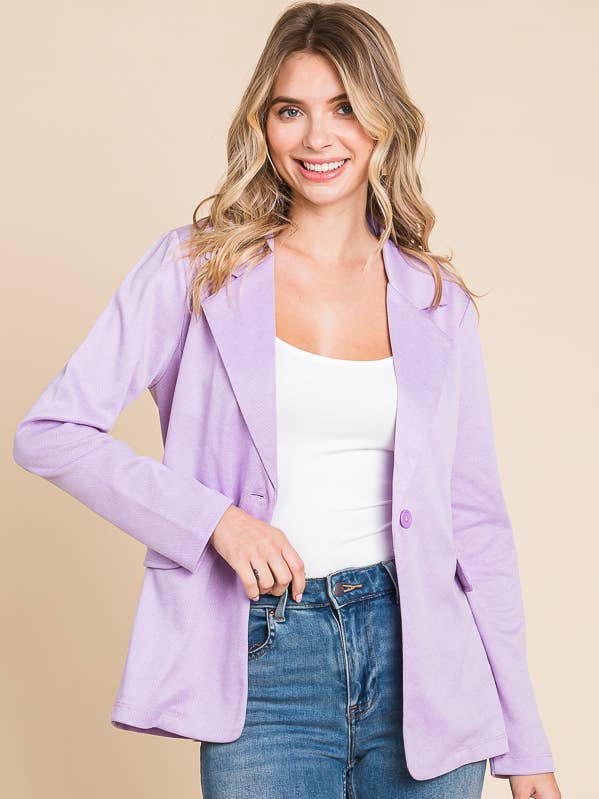 CJJ1998L - ONE BUTTON FITTED BLAZER for wholesale by Culture Code