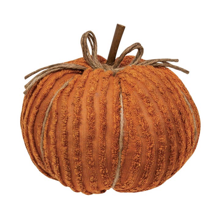 Oranje Chenille pompoen, 8" voor wholesale door The Hearthside Collection