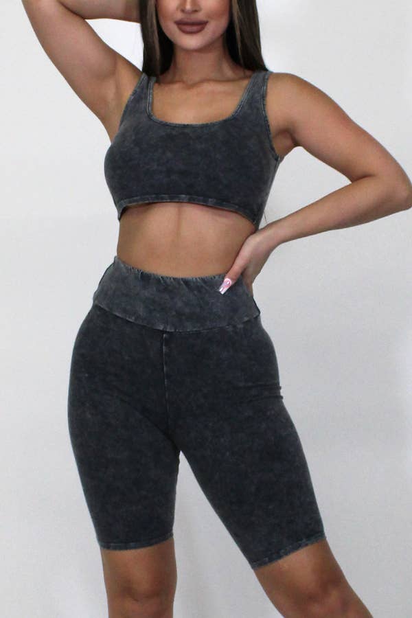 Junie – Großhandel Loungewear-Set – Damen – Mineralgewaschenes Tanktop und Biker Short Set60