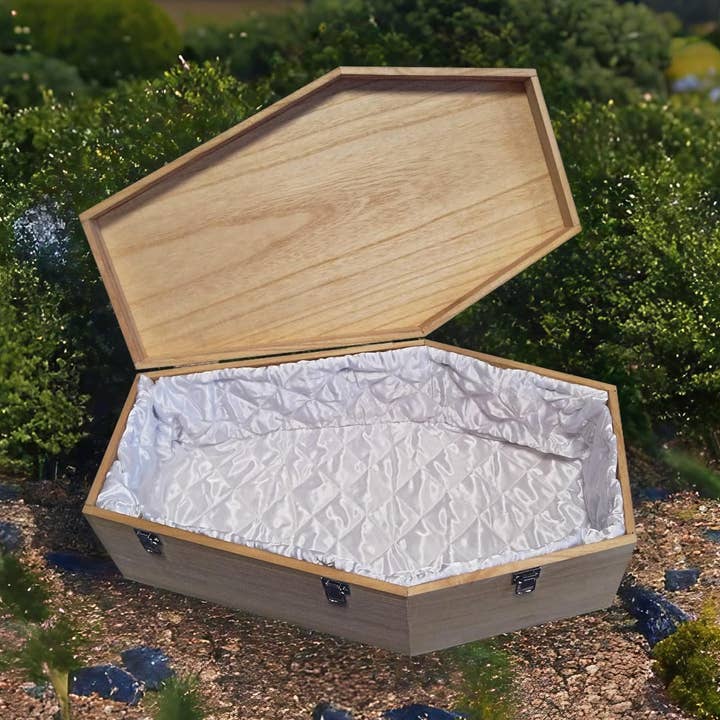Caixão de madeira para animais com forro de cetim 80 cm (Tam. XXL) por atacado de petbye
