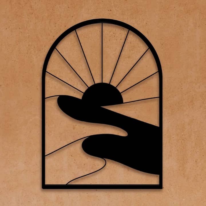 Schwarzes Holzbrett - Sonne der Dünen für den Großhandel von CRÉART