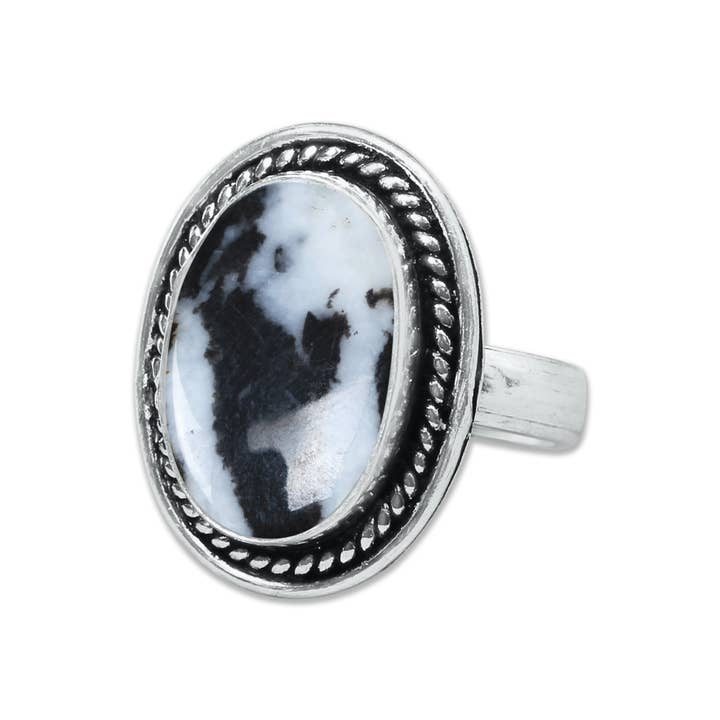 Handmade Jewels - Wholesale Cocktail/Statement Ring - Buffalo Turquoise Rings – Handmade, Silver-Plated, Boho Style5