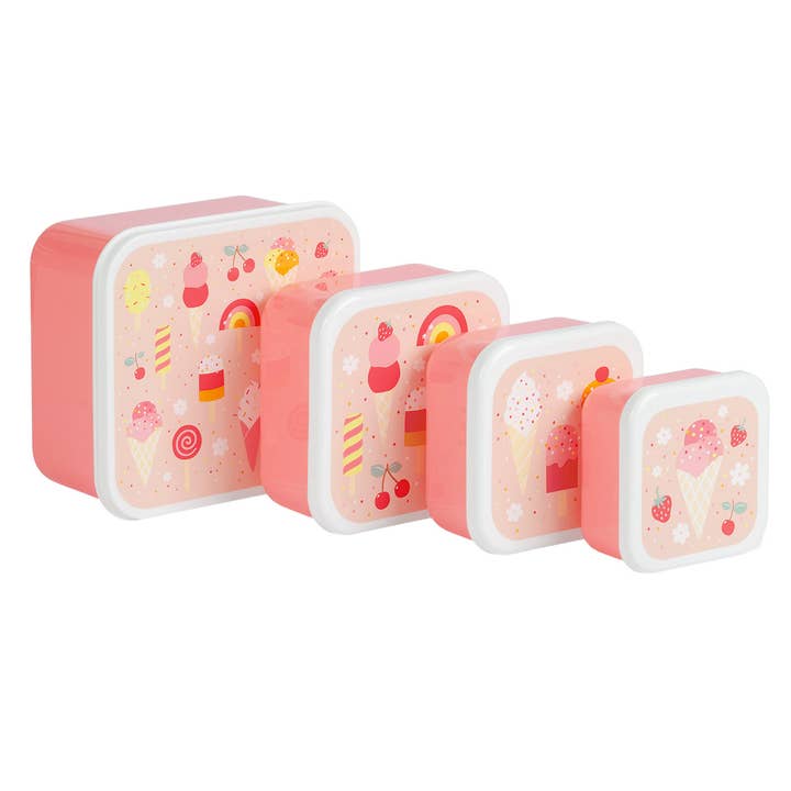 A Little Lovely Company - Wholesale Lunch Bag/Box - Kids - Lunch & snack box set: Ice-cream