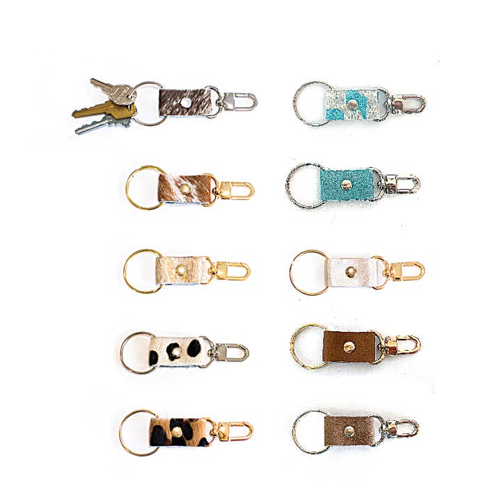 Beaudin Wholesale - Wholesale Keychain - Women's - Key Chain In Leather, Hair on Hide