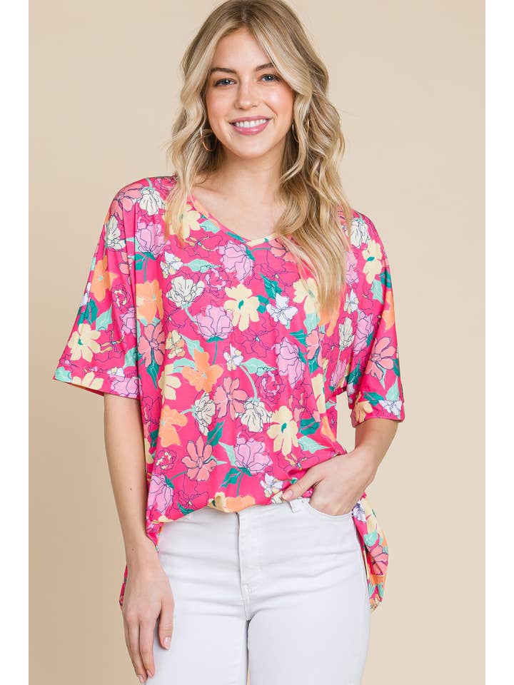 BOMBOM - Wholesale Tunic - Women's - TA2108 RELAXED V-NECK TUNIC