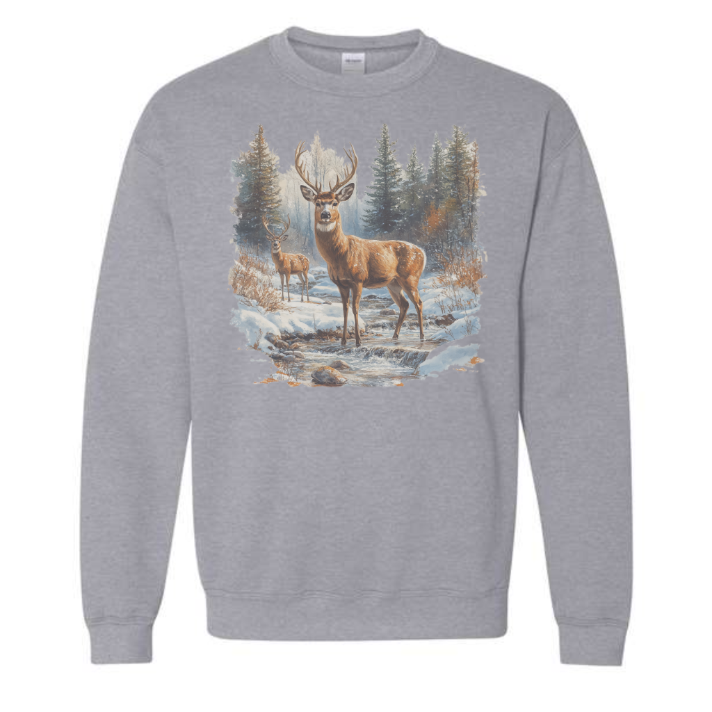 Duo Couture - Wholesale Graphic Sweatshirt - Women's - Retro Deer Crewneck1