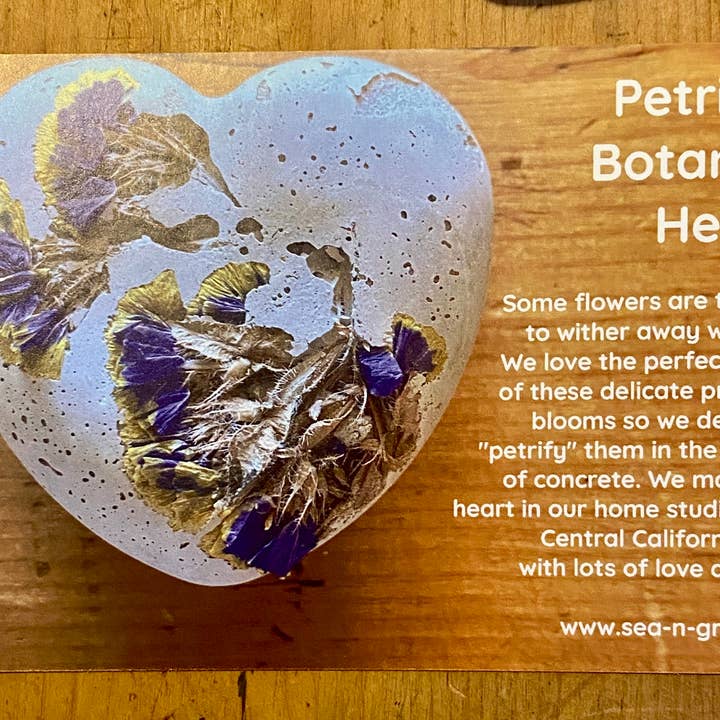 Sea + Green - Wholesale Paper Weight - Concrete Dried Flower Heart Love Valentines Day Wedding3