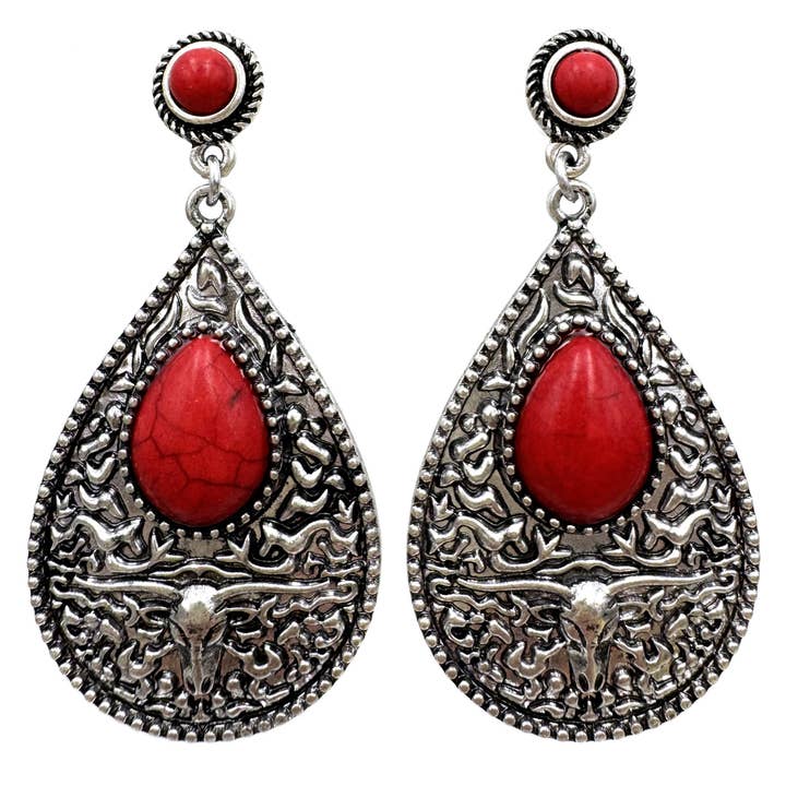 Large Western Longhorn Earrings for wholesale by Lunar Deer