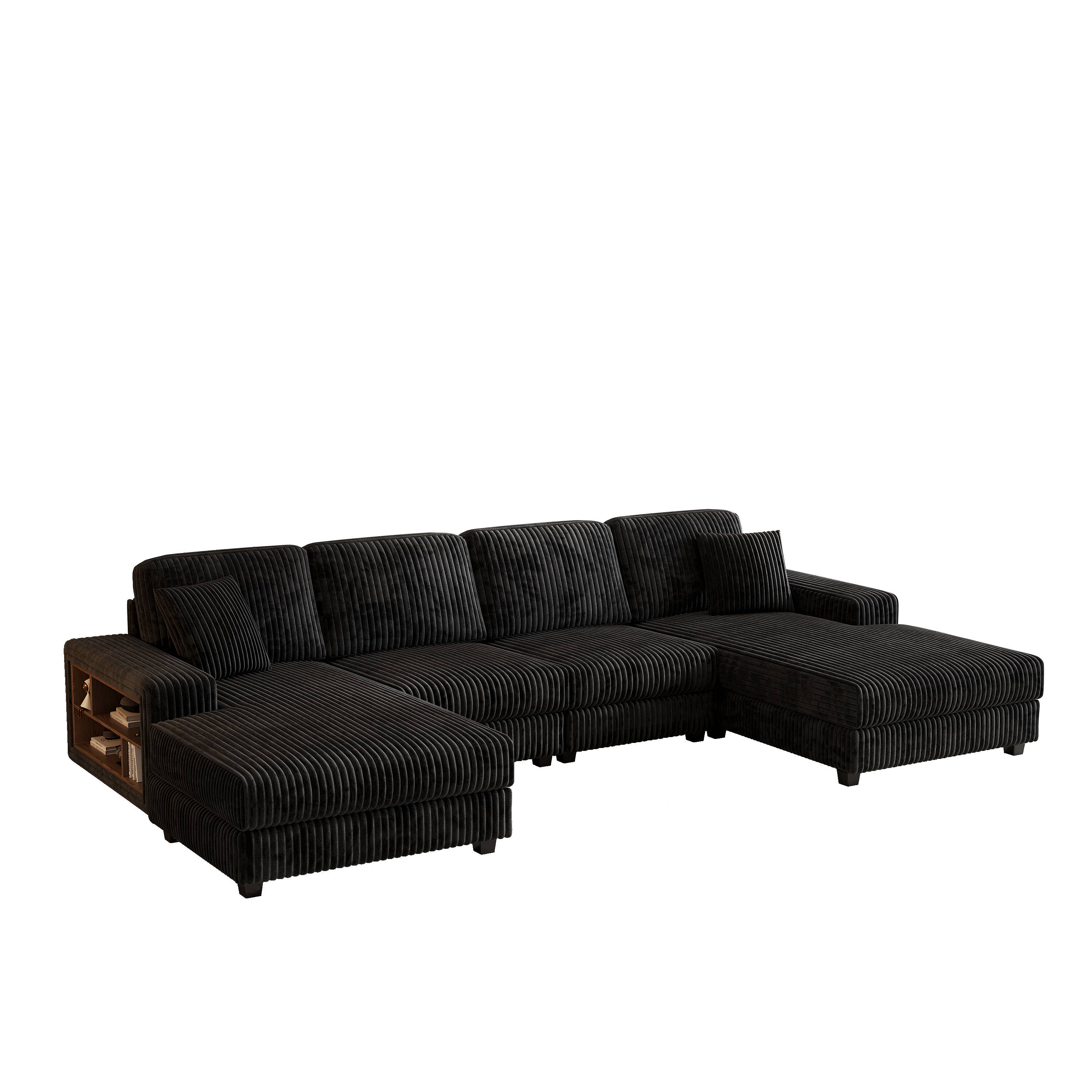 HOMYCASA DESIGN INC - Wholesale Sofa - 4-Seater U-Shaped Modular Sectional  Sofa & Corduroy Fabric20
