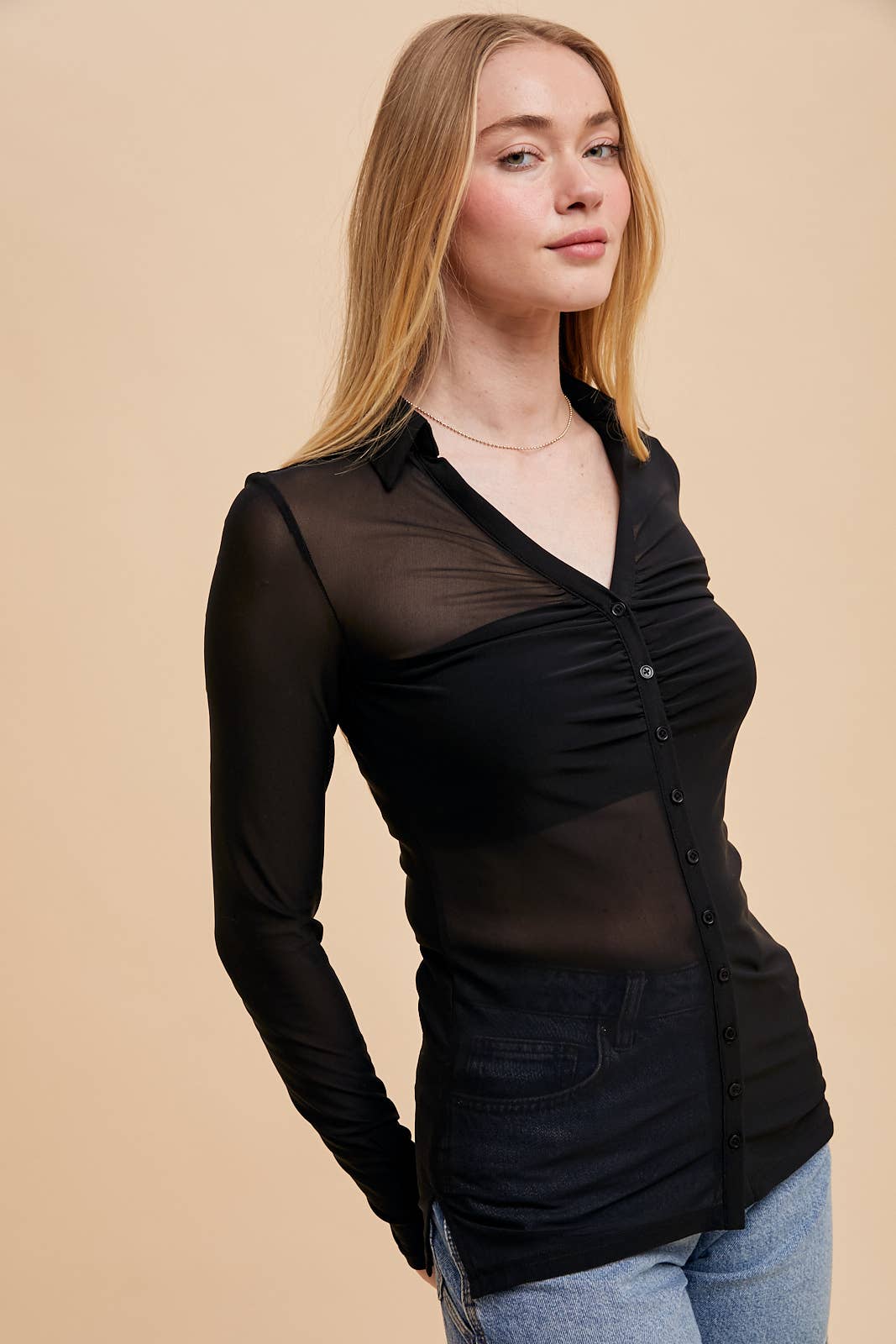 In Loom - Venta al por mayor Camisa con botones - Mujer - BOTÓN DE MICROMALLA EN LA PARTE SUPERIOR7