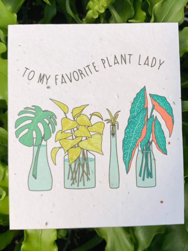 Plantable Card: To My Favorite Plant Lady for wholesale by Seeds of Paper