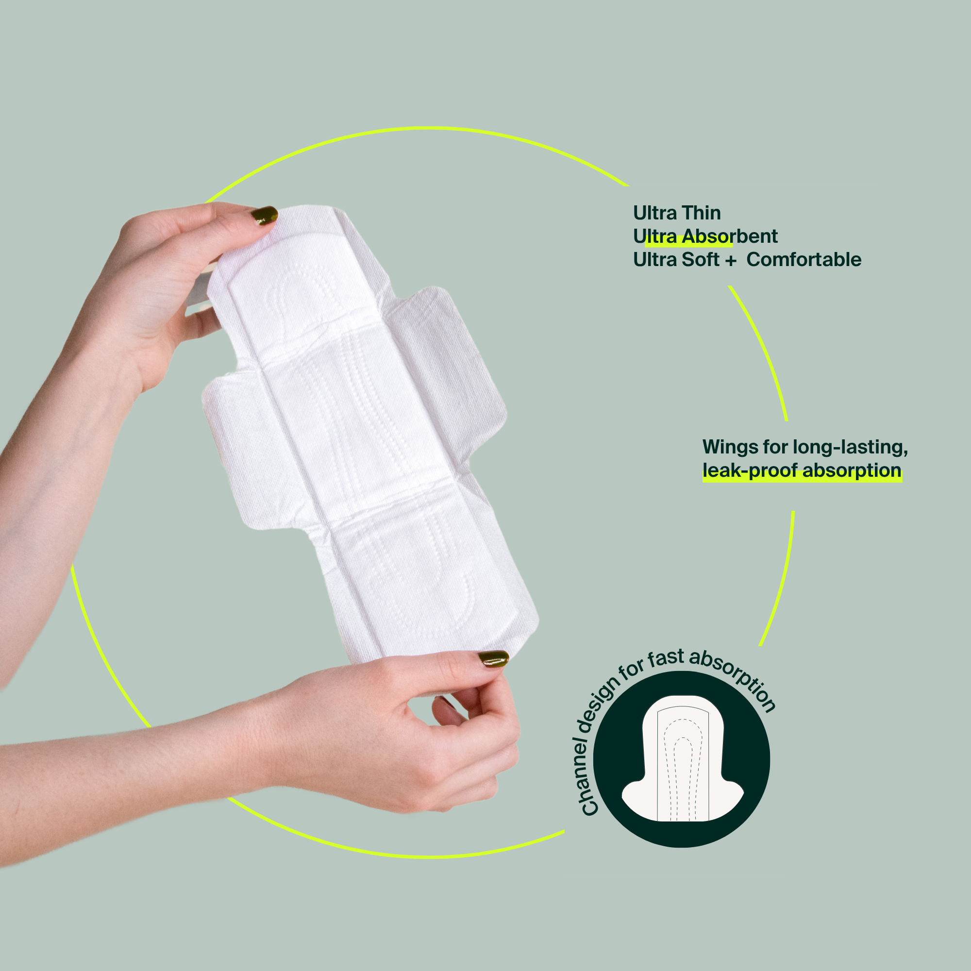 Iris + Arlo – Engroshandel Menstruationsbind/indlæg – Bulk: 100% Økologiske Bomulds Natbind - (Æske med 100)8