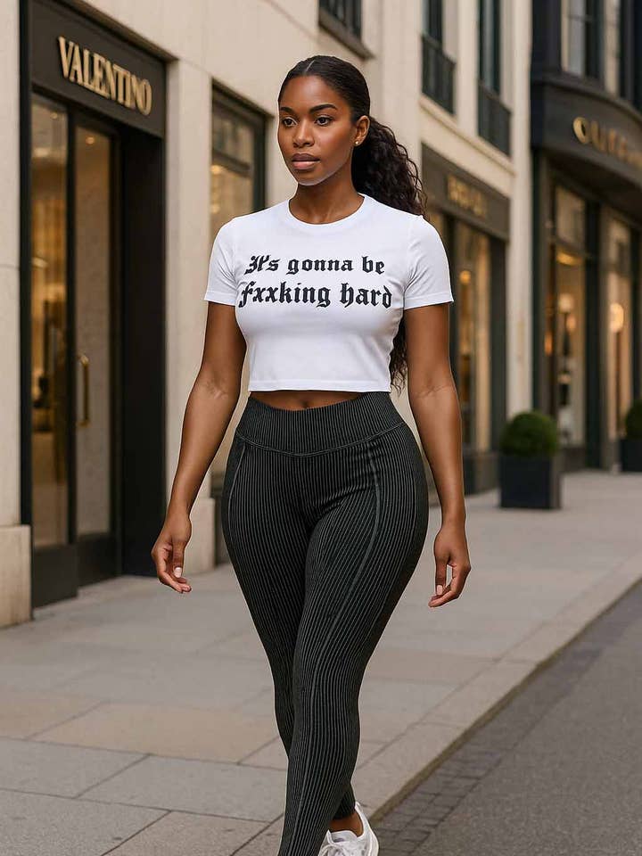 GRAPHIC PRINT CROPPED TEE for wholesale by Dalia Studio