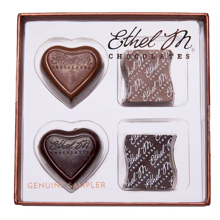 PREMIUM 4-PIECE CHOCOLATE GIFT BOX - MILK & DARK CHOCOLATE for wholesale by Ethel M Chocolates