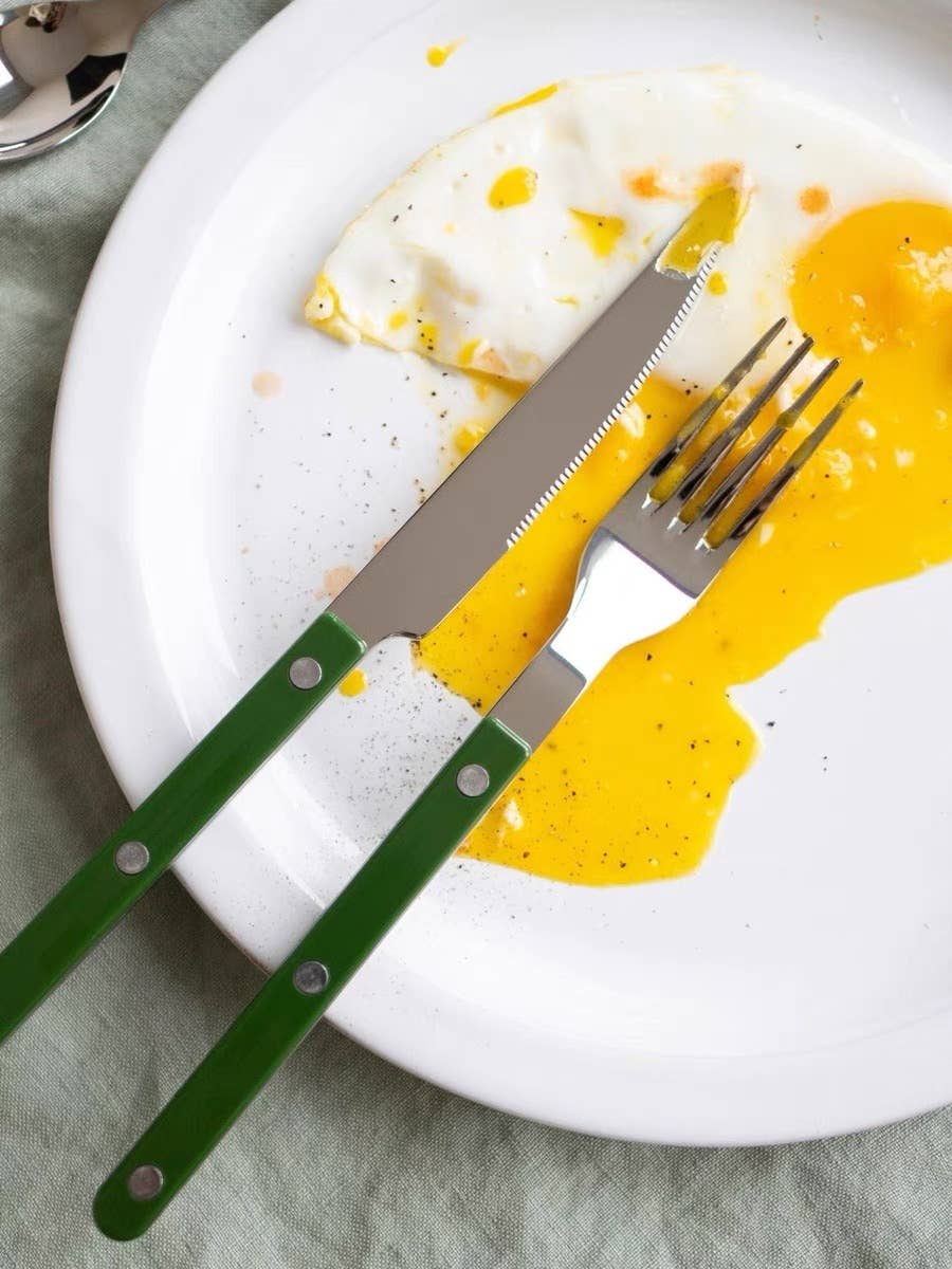 INSPECIAL HOME - Vente Set de couverts - Ensemble de 5 couverts rétro français élégants en argent.8