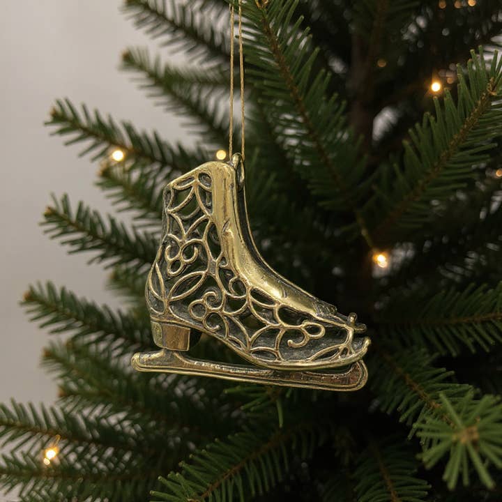 Antikke juleornamenter i guld – Vintage julepynt (Sæt 3) for engroshandel hos The Tangerine Store