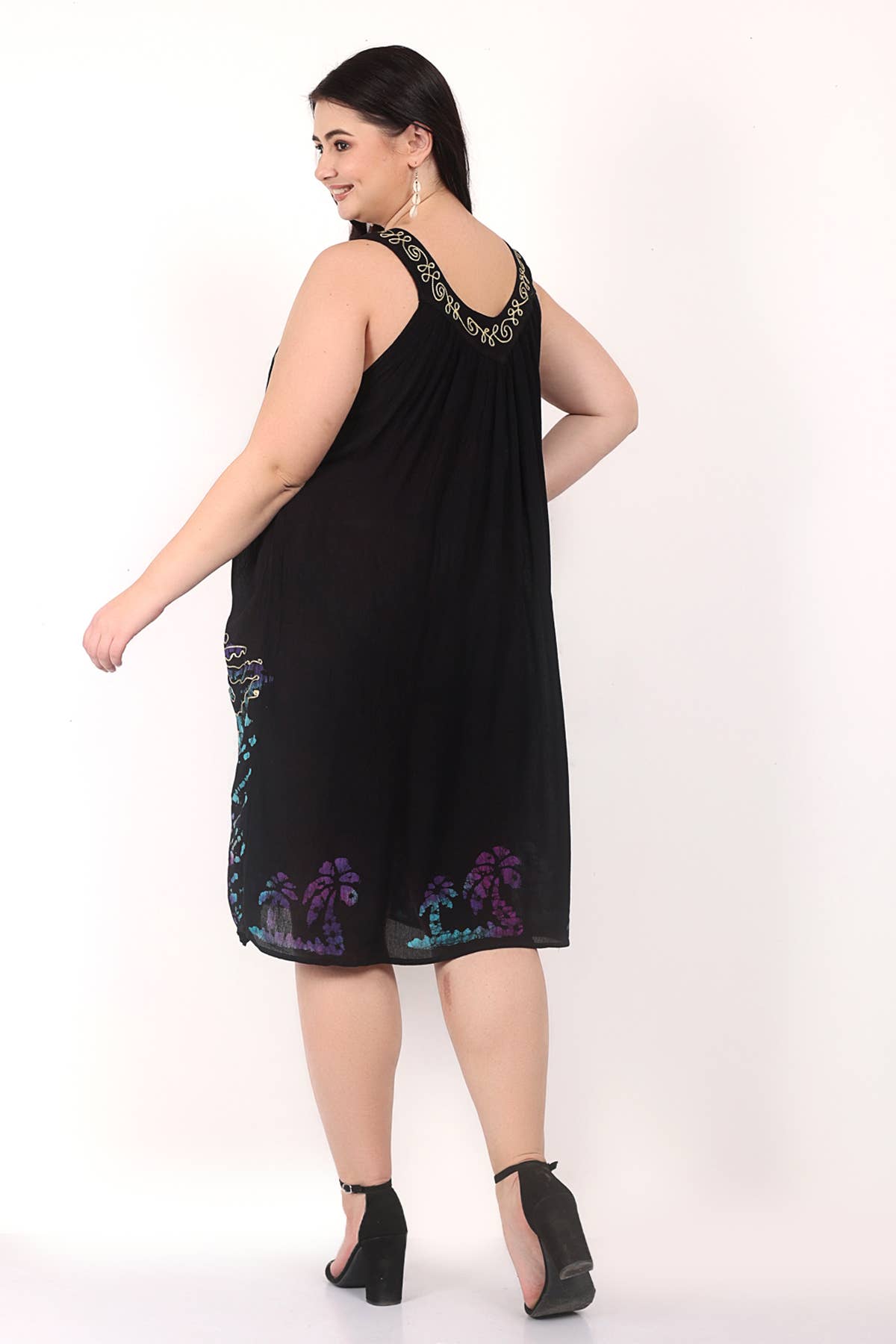 Wevez – wholesale Dress – Women's – Women Solid Embroidered Floral batik Summer Sleeveless Dress7