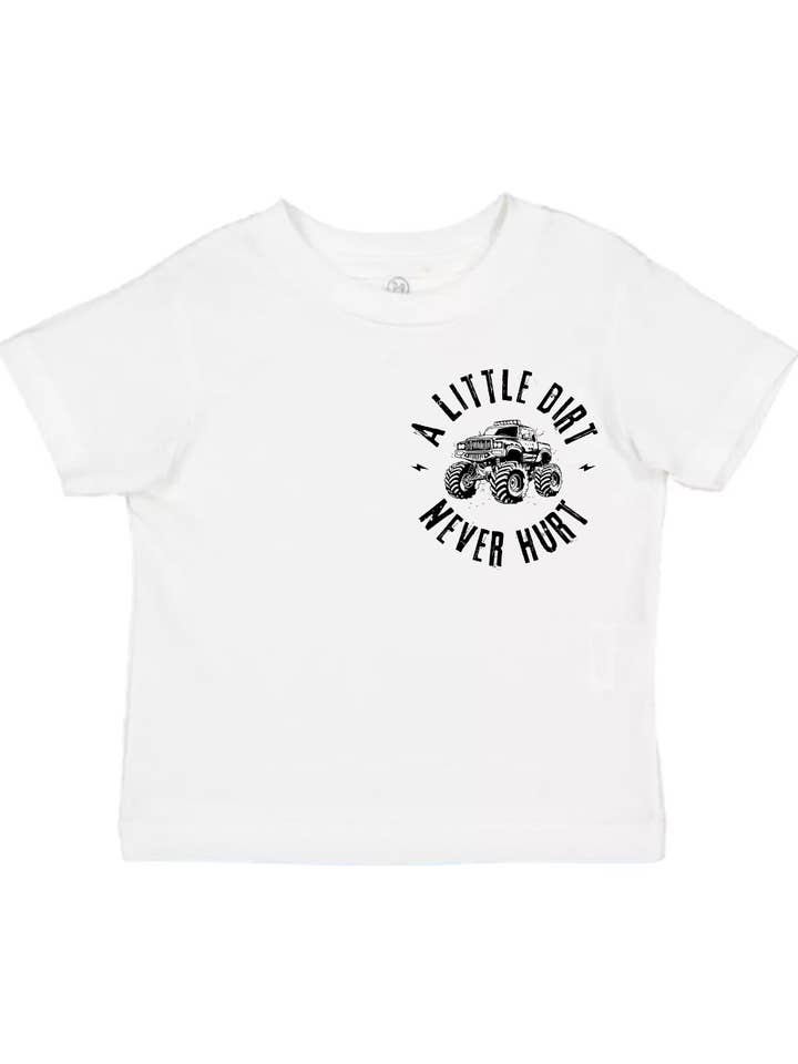 A Little Dirt Never Hurt-White for wholesale by Little Firsts Baby Company