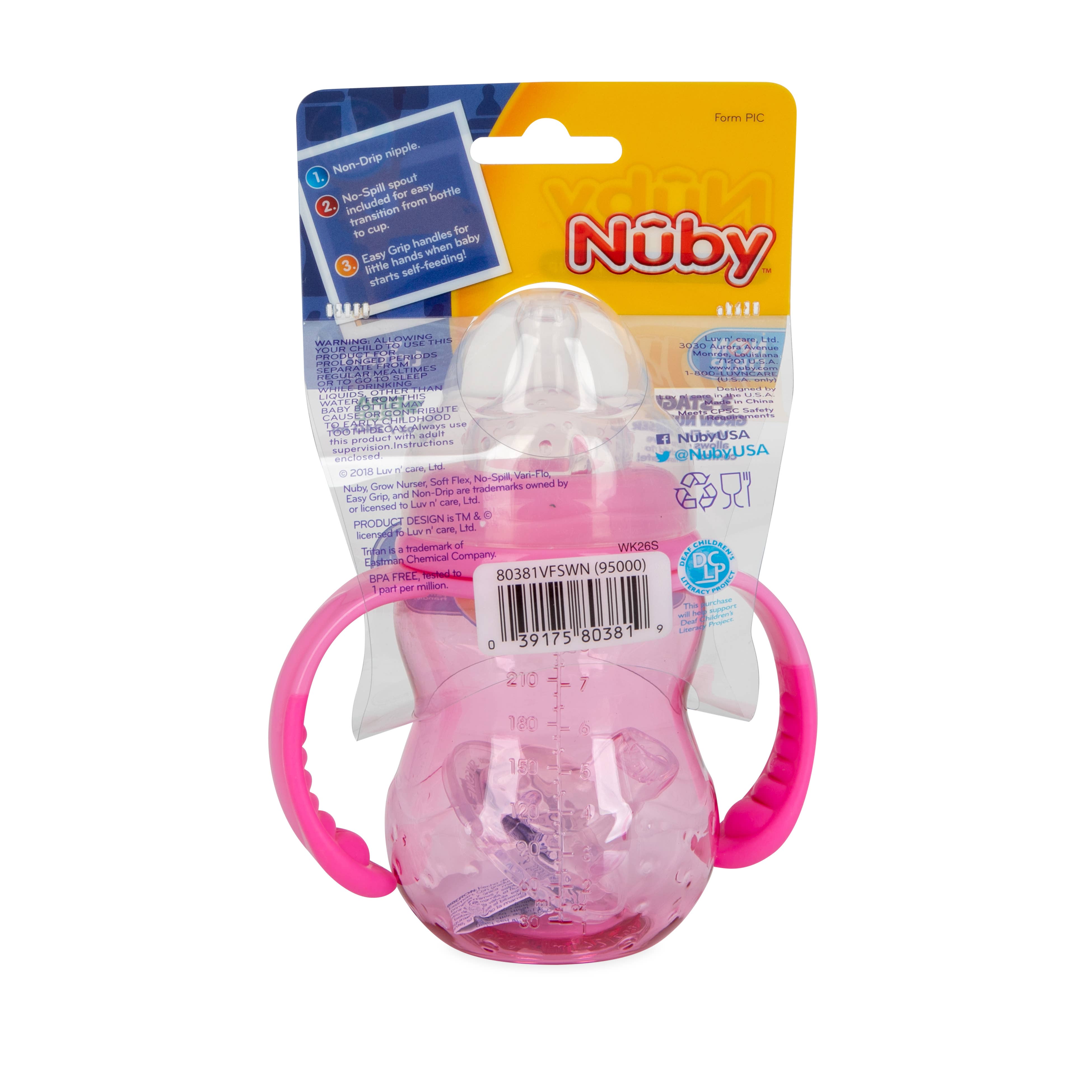 Nuby - Wholesale Baby Bottle - 3-Stage Grow with Me Bottle to Cup, 8 oz/240 ml1
