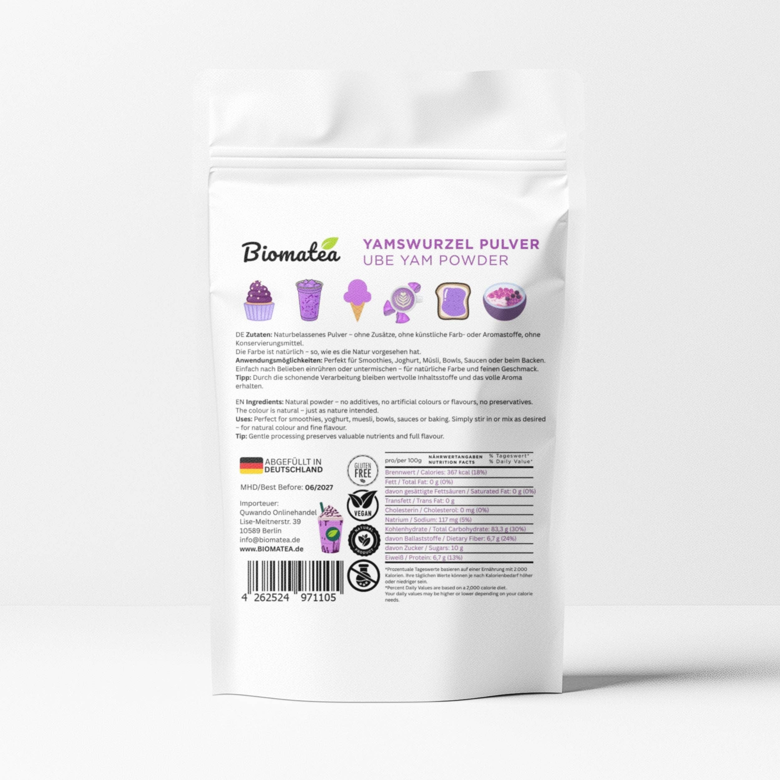 Biomatea - Wholesale Protein/Superfood Powder - Purple yam powder, Ube powder, violet yam Ube powder, natural, 100 g ground2