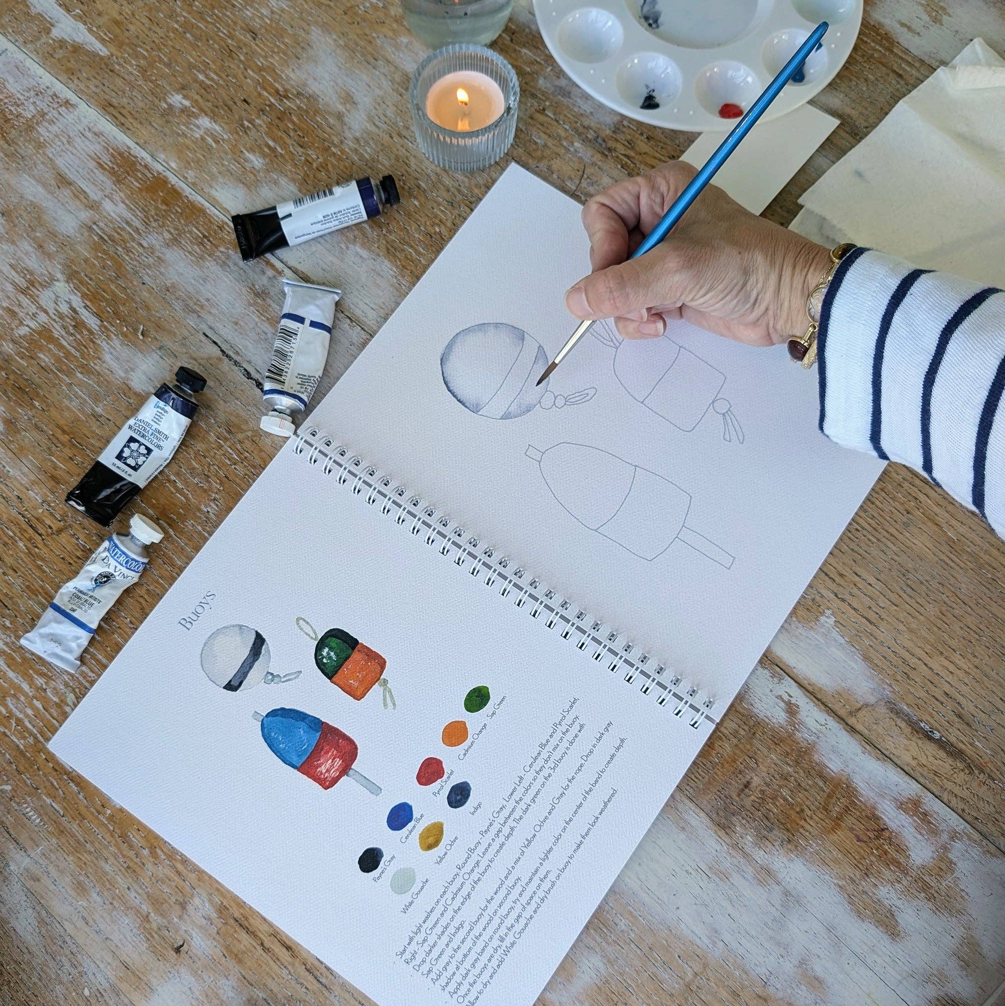 Finding Silver Pennies - Wholesale Crafts, Hobbies & DIY Book - Coastal Watercolor Workbook | Outlines + Video Tutorials7