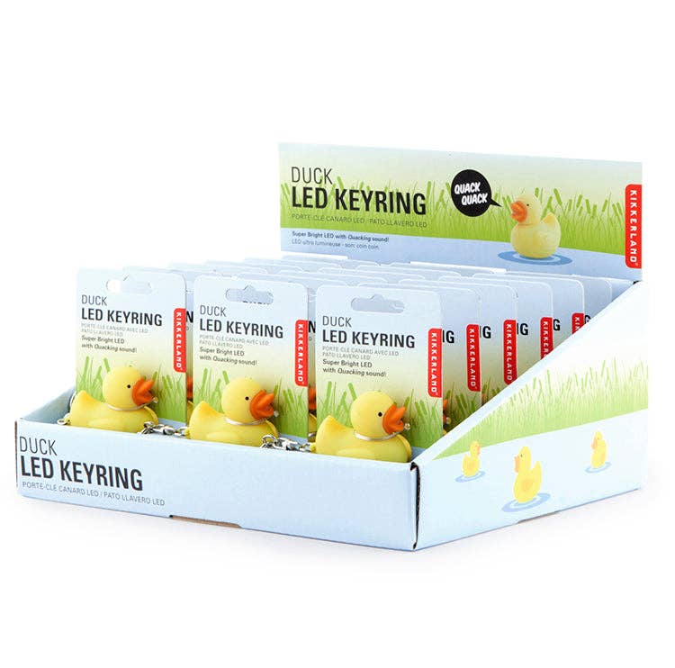 Kikkerland Design Inc - Wholesale Keychain - Unisex - Duck Led Keychain Carded/CDU2