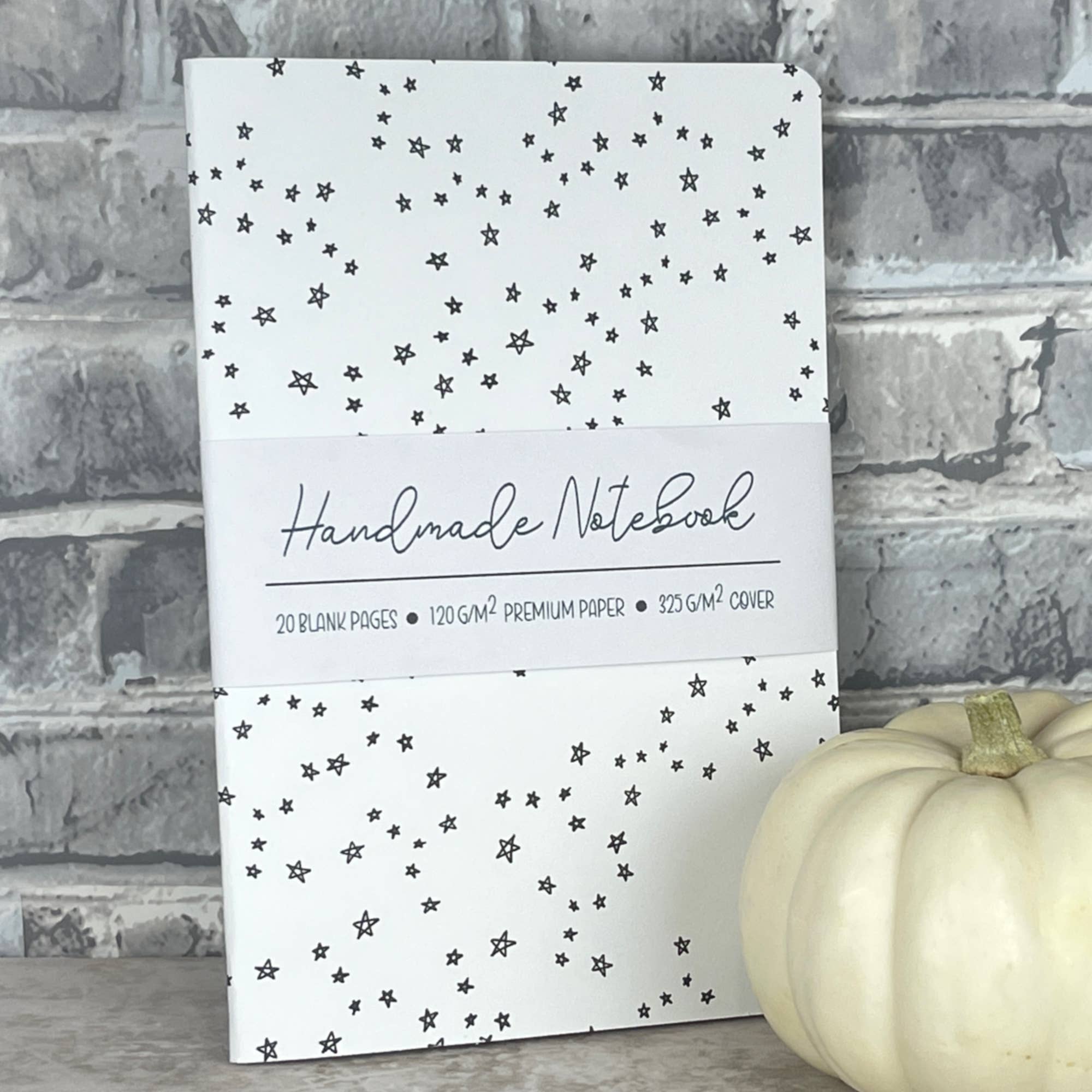 Art by Erica H & Rebel Stitchers - Wholesale Notebook - Handmade Saddle Bound Notebook - Doodle Stars - A5ish0