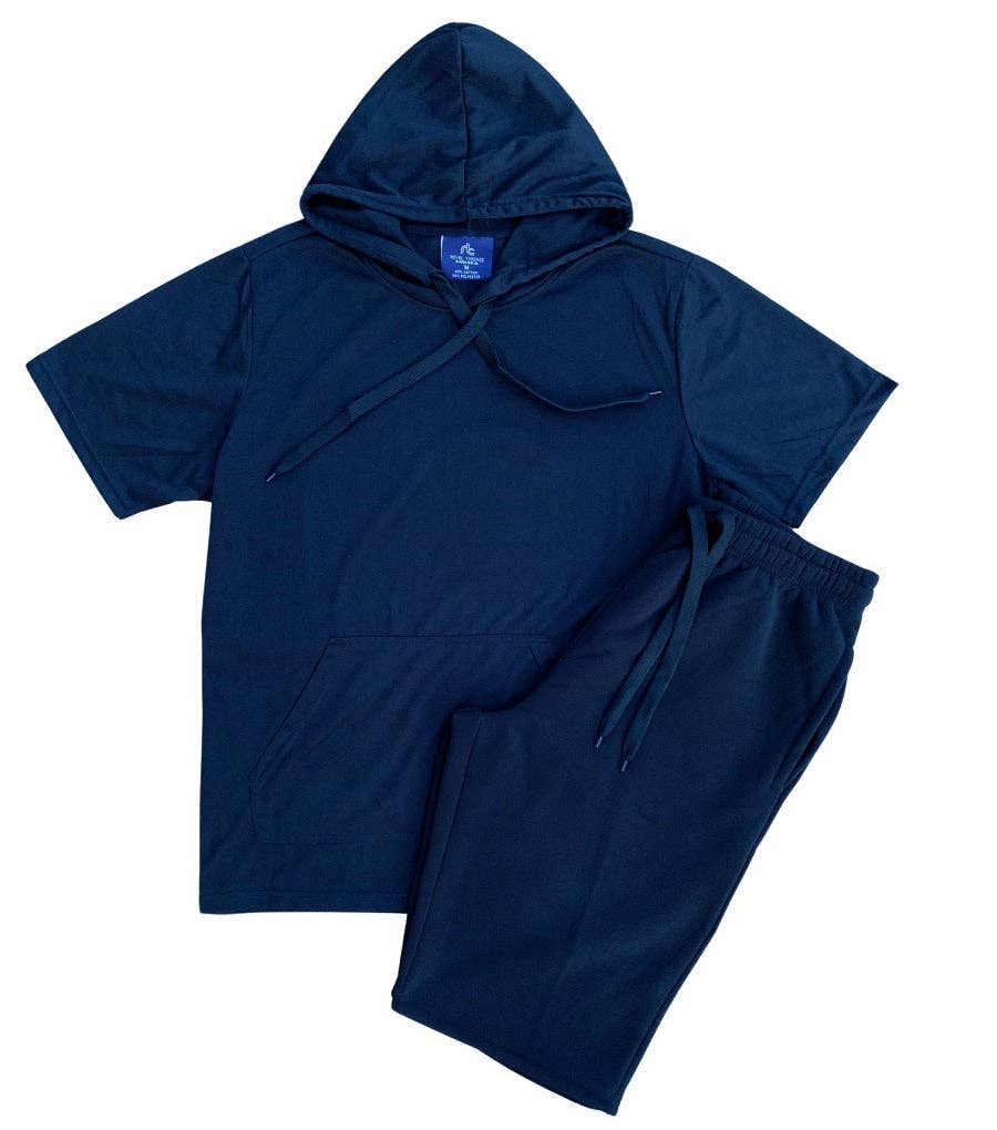 Royal Threads – Großhandel Loungewear-Set – Herren – 2-teiliges einfarbiges Shorts-Set in regulärer Passform für Herren, Sommeroutfit3