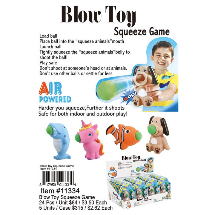 Puka Creations - Wholesale Klassiek speelgoed - Kinderen - Blow Toy Squeeze Spel