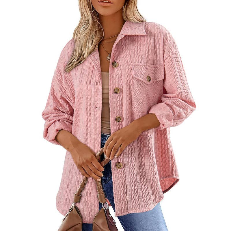 safistyle - Wholesale Button Down Shirt - Women's - Versatile Lapel Long-Sleeve Shirt Top for Women5