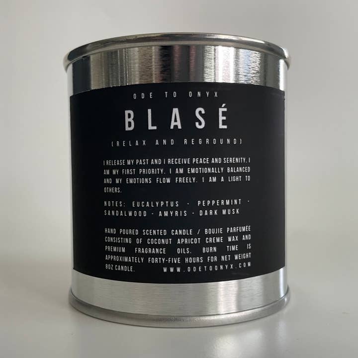 Blasé | Eucalyptus+ Pepparmynt+Sandelträ 8oz Ljus för wholesale av Ode to Onyx