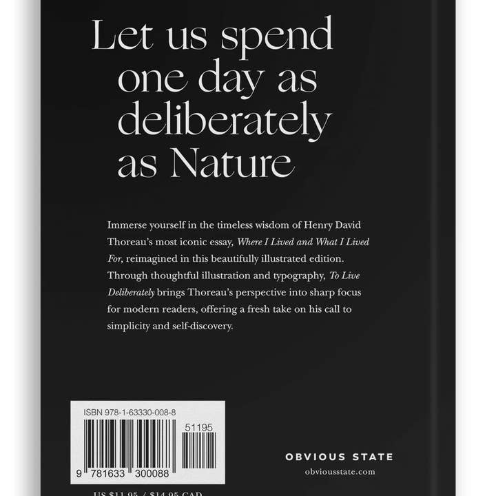 Obvious State - Wholesale Display Book - To Live Deliberately, Henry David Thoreau11